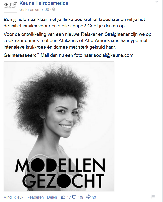 Keune Haircosmetics en kroeshaar
